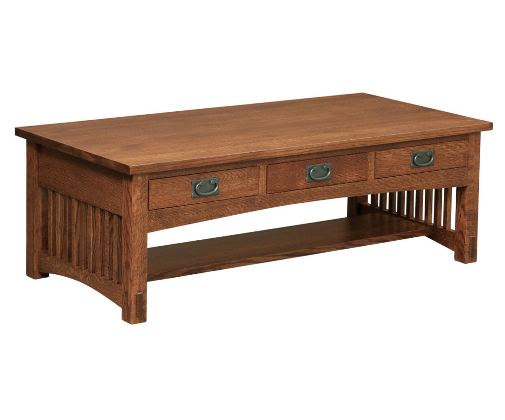 Bungalow Mission 3 Drawer Coffee Table Dovetails Furniture