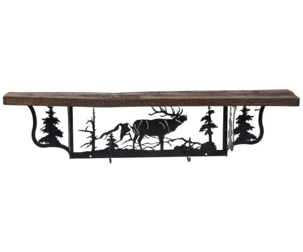 Rustic Shelf with Elk