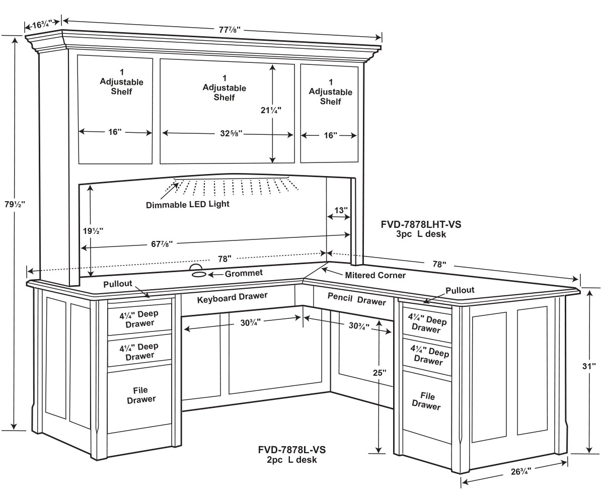 Victorian L Desk & Hutch - Image 3